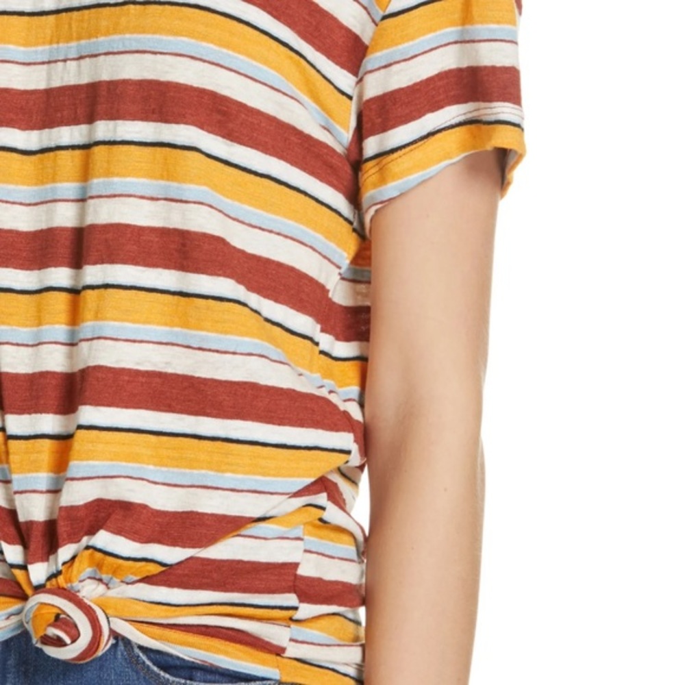FRAME Wear Thin Striped Tee Sunrise Multi - Picture 7 of 16